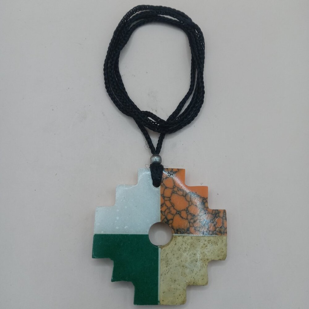 Unisex Inca Chakana Necklace Natural Stone Spiritual Connection - Picture 7 of 8